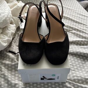 A New Day Black Suede Heels